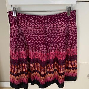 H&M Purple Abstract Print Cotton Skirt
